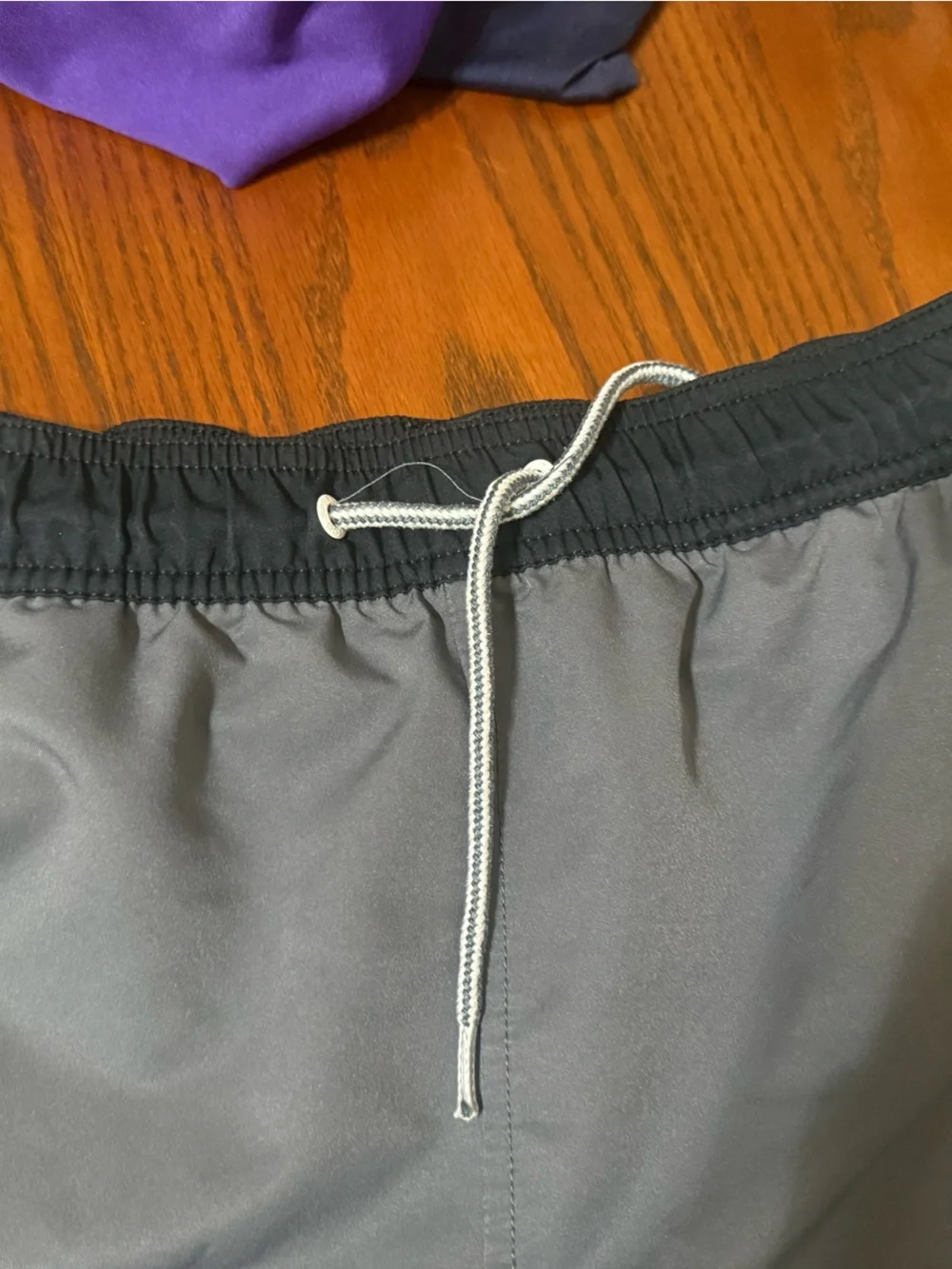 Speedo Gray/Black Swim Shorts with Drawstring